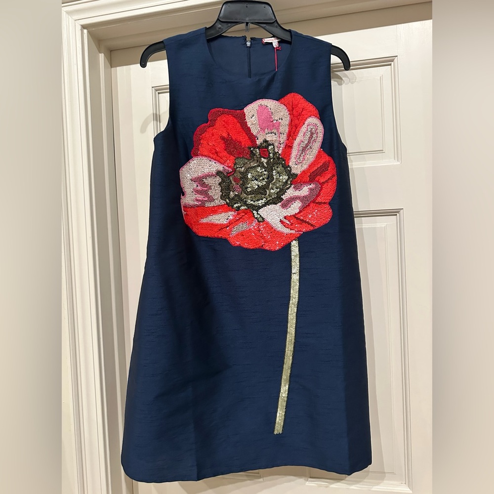 Frances Valentine Alice Shift Dress - Poppy/ Navy, Size Small, NWT